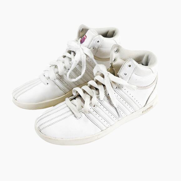 K-Swiss Women’s Sneakers White Leather Tennis Activewear Retro Classic VN Sz 8 - Picture 1 of 7